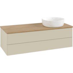Villeroy und Boch Meuble vasque Villeroy & Boch Antao K23011HJ 120 x 36 x 50 cm, plan vasque couleur chêne miel, laque mate gris soie