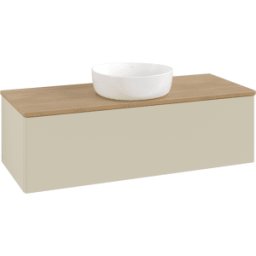 Villeroy und Boch Meuble vasque Villeroy & Boch Antao L32011HJ avec éclairage, 120 x 36 x 50 cm, plan vasque couleur chêne miel, laque mate gris soie