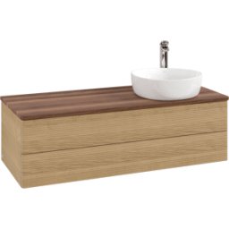 Villeroy und Boch Meuble vasque Villeroy & Boch Antao K23152HN 120 x 36 x 50 cm, percé pour robinetterie, plan vasque couleur noyer chaud, chêne miel