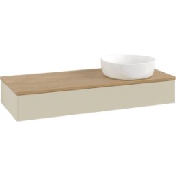 Villeroy und Boch Meuble vasque Villeroy & Boch Antao K12011HJ 120 x 19 x 50 cm, plan vasque couleur chêne miel, laque mate gris soie