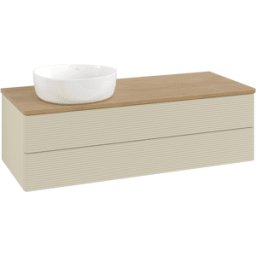Villeroy und Boch Meuble vasque Villeroy & Boch Antao K22111HJ 120 x 36 x 50 cm, plan vasque couleur chêne miel, laque mate gris soie