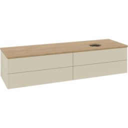 Villeroy und Boch Meuble vasque Villeroy & Boch Antao K27011HJ 160 x 36 x 50 cm, plan vasque couleur chêne miel, laque mate gris soie
