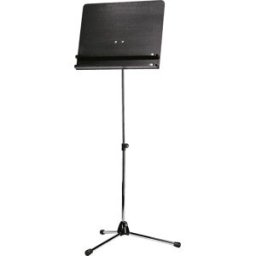 K&M Pupitre D'orchestre Chrom Plateau Bois Noir Deux Tablettes