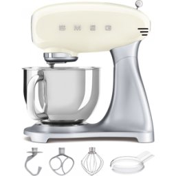SMEG SMF02CREU Crème - Batteur Mélangeur Planétaire - Bol en Inox de 4,8 litres