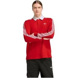 Adidas Originals Polo à Manches Longues 3 Stripes Rugby Better Scarlet 2XL Homme