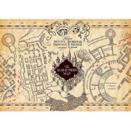 Harry Potter Affiche Marauder´s Map Beige / Brown One Size unisex