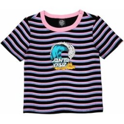 Santa Cruz T-shirt à Manches Courtes Custom Onshore Front Apple Wave Stripe S Femme