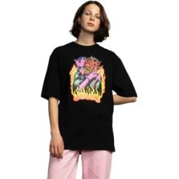 Santa Cruz T-shirt à Manches Courtes Delfino Devil Front Oversized Black S Femme