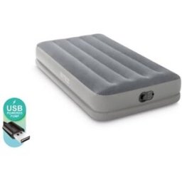 Intex 64112 TWIN DURA-BEAM PRESTIGE AIRBED W/FASTFILL USB PUMP Matelas gonflable (L x l x H) 1910 x 990 x 300 mm gris