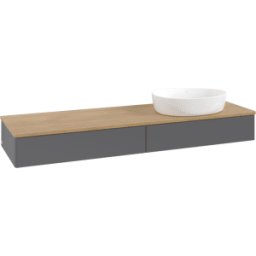 Villeroy und Boch Meuble vasque Villeroy & Boch Antao K16011GK 160 x 19 x 50 cm, plan vasque couleur chêne miel, laque anthracite mate