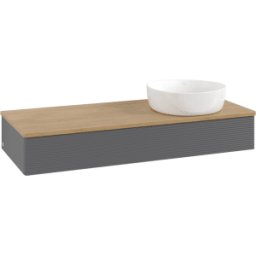 Villeroy und Boch Meuble vasque Villeroy & Boch Antao K12111GK 120 x 19 x 50 cm, plan vasque couleur chêne miel, laque anthracite mate