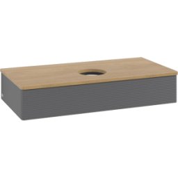 Villeroy und Boch Meuble vasque Villeroy & Boch Antao K09111GK 100 x 19 x 50 cm, plan vasque couleur chêne miel, laque anthracite mate