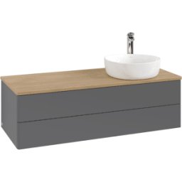 Villeroy und Boch Meuble vasque Villeroy & Boch Antao K23051GK 120 x 36 x 50 cm, percé pour robinetterie, plan vasque couleur chêne miel, laque anthracite mate
