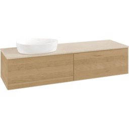 Villeroy und Boch Meuble vasque Villeroy & Boch Antao K37113HN 160 x 36 x 50 cm, plan vasque couleur Botticino, chêne miel