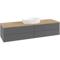 Villeroy und Boch Meuble vasque Villeroy & Boch Antao K25111GK 160 x 36 x 50 cm, plan vasque couleur chêne miel, laque anthracite mate