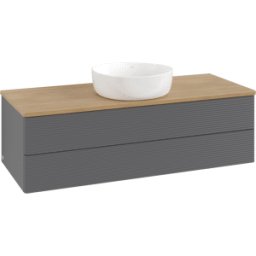 Villeroy und Boch Meuble vasque Villeroy & Boch Antao K21111GK 120 x 36 x 50 cm, plan vasque couleur chêne miel, laque anthracite mate