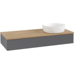 Villeroy und Boch Meuble vasque Villeroy & Boch Antao K12011GK 120 x 19 x 50 cm, plan vasque couleur chêne miel, laque anthracite mate