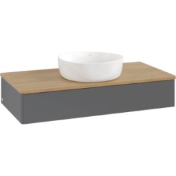 Villeroy und Boch Meuble vasque Villeroy & Boch Antao K09011GK 100 x 19 x 50 cm, plan vasque couleur chêne miel, laque anthracite mate
