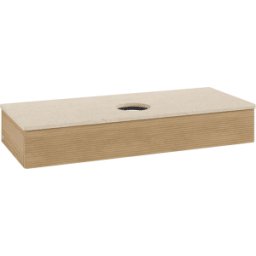 Villeroy und Boch Meuble vasque Villeroy & Boch Antao K10113HN 120 x 19 x 50 cm, plan vasque couleur Botticino, chêne miel