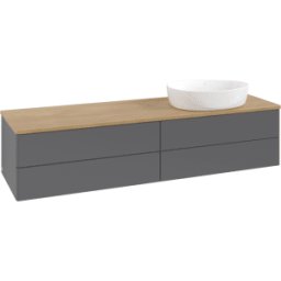 Villeroy und Boch Meuble vasque Villeroy & Boch Antao K27011GK 160 x 36 x 50 cm, plan vasque couleur chêne miel, laque anthracite mate