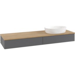 Villeroy und Boch Meuble vasque Villeroy & Boch Antao K16111GK 160 x 19 x 50 cm, plan vasque couleur chêne miel, laque anthracite mate