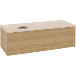 Villeroy und Boch Meuble vasque Villeroy & Boch Antao K33013HN 120 x 36 x 50 cm, plan vasque couleur Botticino, chêne miel