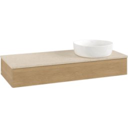 Villeroy und Boch Meuble vasque Villeroy & Boch Antao L12113HN 120 x 19 x 50 cm, plan vasque couleur Botticino, chêne miel