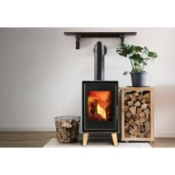 SUPRA Poêle à bois sur pieds en acier double combustion Jacob – 4,8 kW