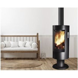 SUPRA Poêle à bois sur pieds en acier double combustion Chloé – 7,1 kW