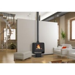 SUPRA Poêle à bois sur pieds en fonte double combustion Paul – 10 kW