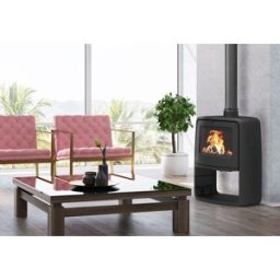 SUPRA Poêle à bois en fonte avec bûcher Paul – 10 kW