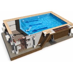 EASYSELECT Kit structure Piscine rectangulaire blocs polystyrène de 1,25 mètre, haute densité 30 G/L, STYROPRO
