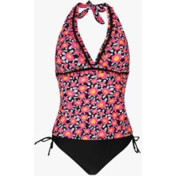stand-prive.com Maillot de bain tankini à fleurs - Noir/rose fluo noir-rose-fluo 38 female