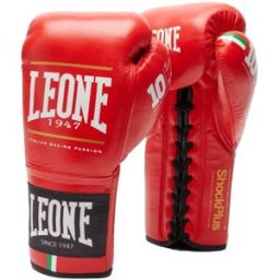 Leone1947 Gants De Boxe En Cuir Synthétique Shock Plus Red 8 oz