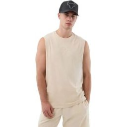 New Era T-shirt Sans Manches Nba Core Plus Chicago Bulls Light Beige M Homme