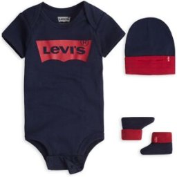 Levi's Ensemble Batwing Onesie Pour Bébé 3 Pièces - Homme - Bleu / Dress Blues - 6M