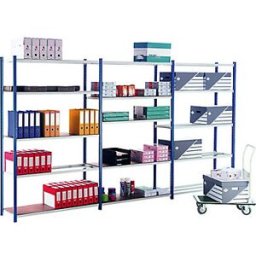 Cenpac 2 TABLETTES TUBULAIRES profondeur 600 mm long.utile 970 mm pour Rayonnage léger - montants et tablettes peints