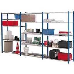 Cenpac Rayonnage léger - montants peints et tablettes galvanisées - modèle Prospace + - Elément 2 TABLETTES GALVANISÉES profondeur 600 mm