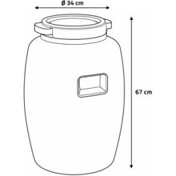 GAUN Bidon agrainage ou réserve d'eau 60 litres, diamètre 34cm hauteur 67cm