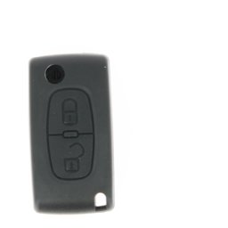 Coque de clé adaptable Peugeot, Citroën 2 boutons sans lame Klemax référence: PSA2087