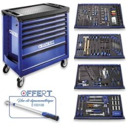 Stanley Servante large 7 tiroirs composition 314 d'outils + Clé dynamométrique offerte - E220387