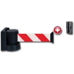 TOPCAR - Support mural avec sangle Rouge/Blanc 2,30m x 50mm avec Platine murale - 2031561