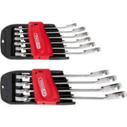 KS TOOLS - Jeu de 10 clés mixtes à cliquets sur double support 8-10-11-12-13-14-16-17-18-19mm - 503.4620