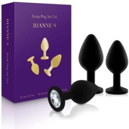Rianne's - Coffret 3 plugs Booty - - Noir