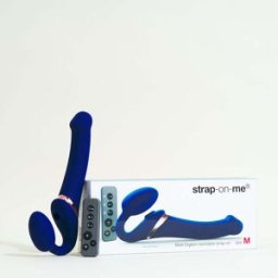 Strap-on-Me - Strap-on Multi Orgasm télécommande - XL - Bleu