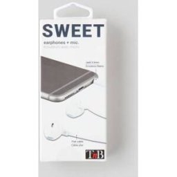 Écouteurs filaires TNB Sweet Jack, blancs, câble plat anti noeuds, micro intégré