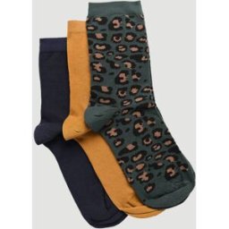 MONOPRIX Lot de 3 paires de chaussettes fantaisie à motifs léopard en coton Unique