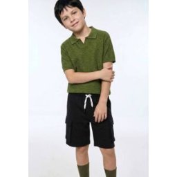 MONOPRIX Short cargo élastiqué en molleton uni en coton BIO GOTS 8 ans