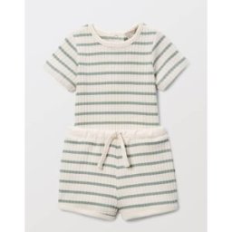 BOUT'CHOU Ensemble body et short rayé en coton BIO GOTS 6 mois