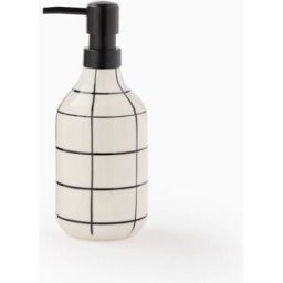 MONOPRIX Distributeur de savon, 8.1x15.5x21cm, en céramique à carreaux Unique